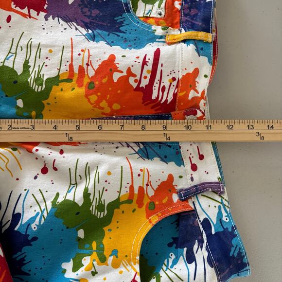 Men's Size 36 Colorful Paint Splatter Splash Abstract Streetwear Hip Pants Jeans - Picture 5 of 9